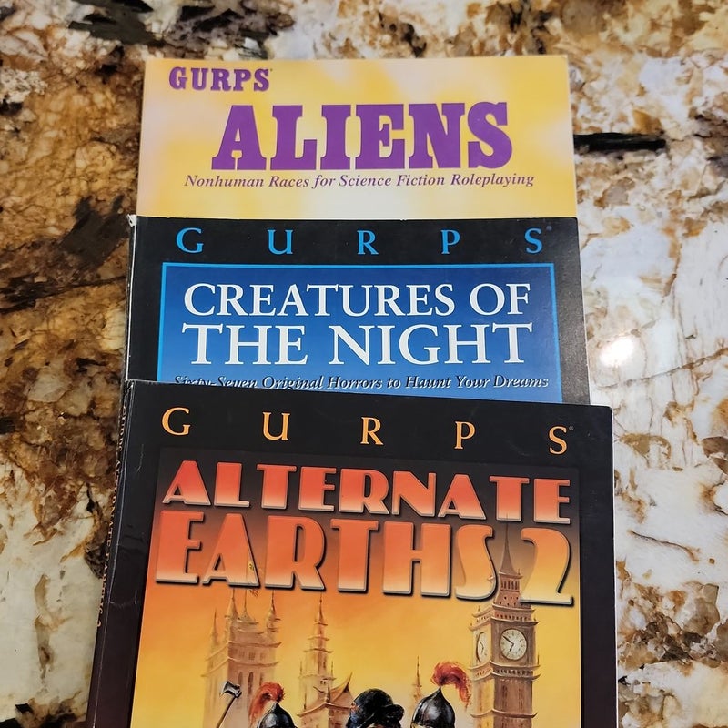 GURPS Alternate Earths 2, Creatures of the Night, Aliens,  **missing pages***