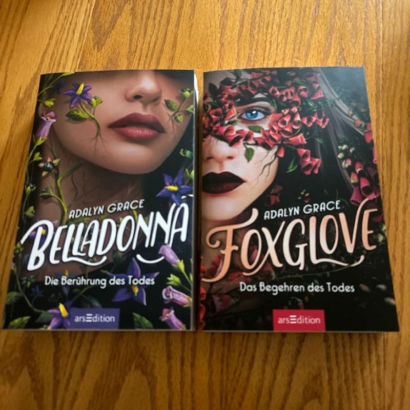 Belladonna and Foxglove German edition paperbacks