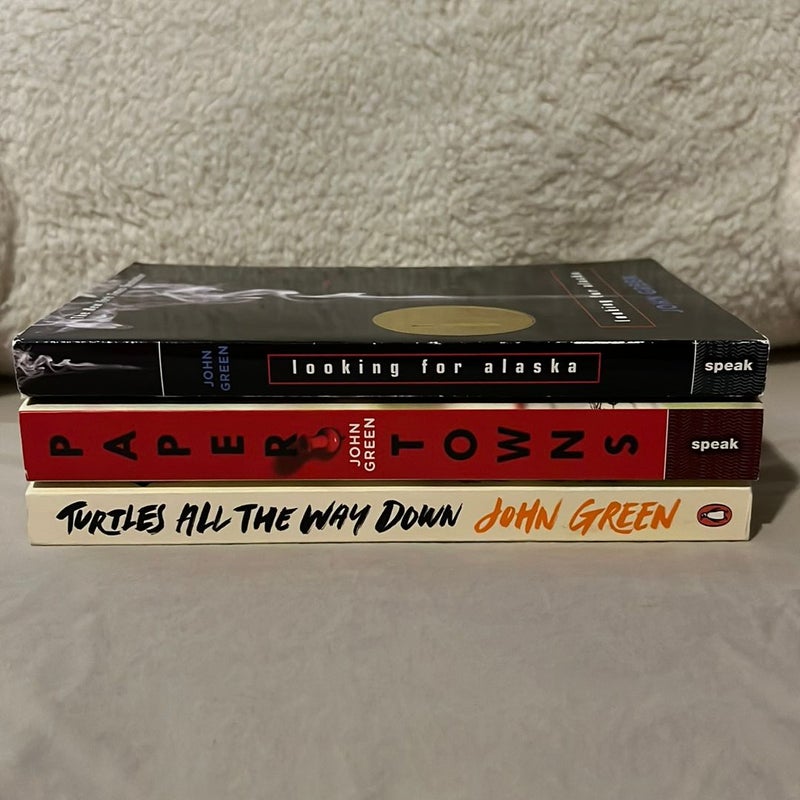John Green Bundle: Turtles All the Way Down, Paper Towns & looking for Alaska