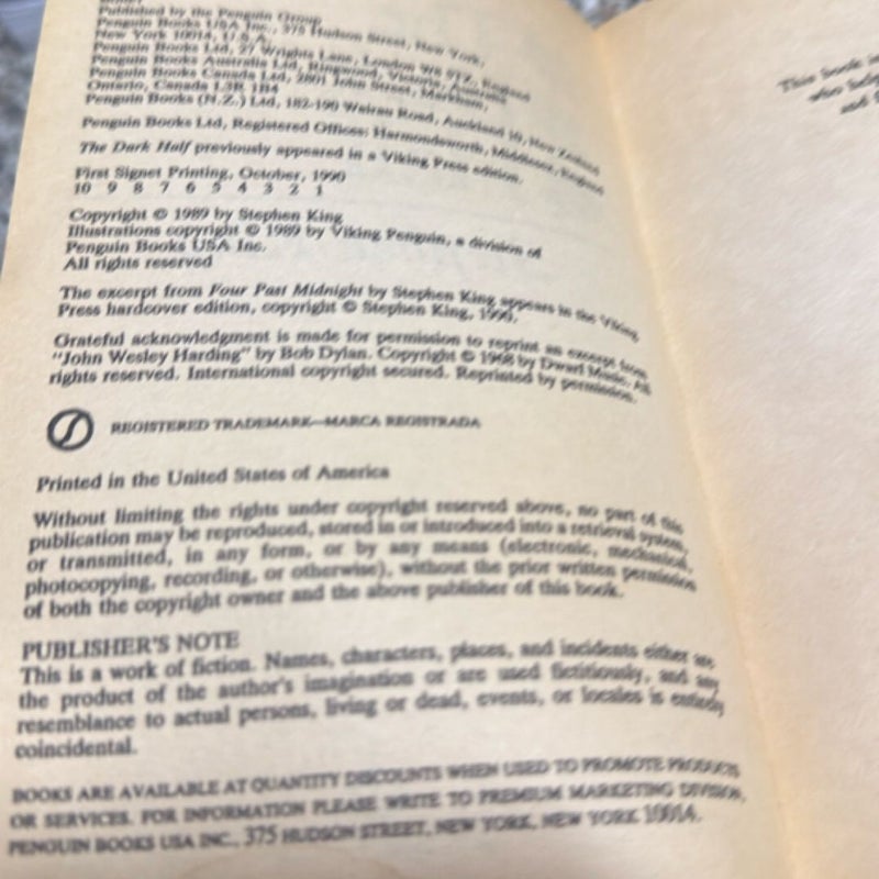 The Dark Half First paperback edition