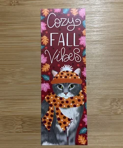 Emily Cromwell Fall Bookmark with Cat