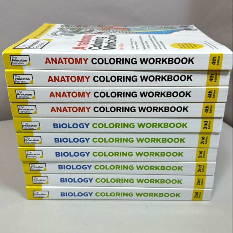 Anatomy & Biology Coloring Workbooks LOT of 10