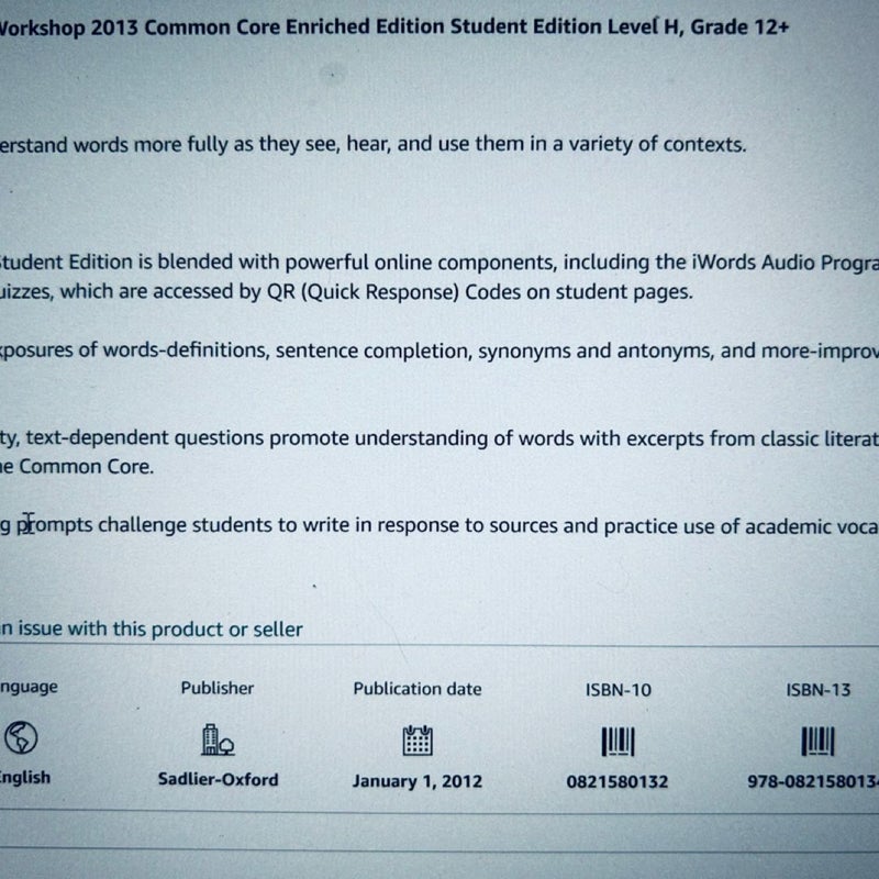 Sadlier Student Edition Vocabulary Workbooks