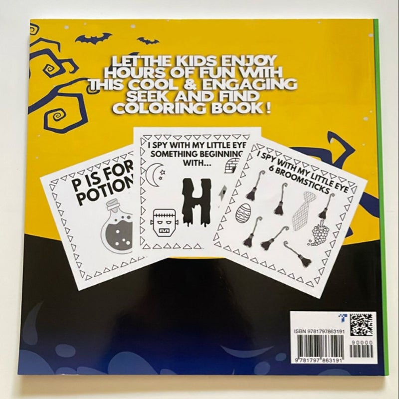 I Spy Halloween: Coloring Activity Book for Kids Ages 4-8