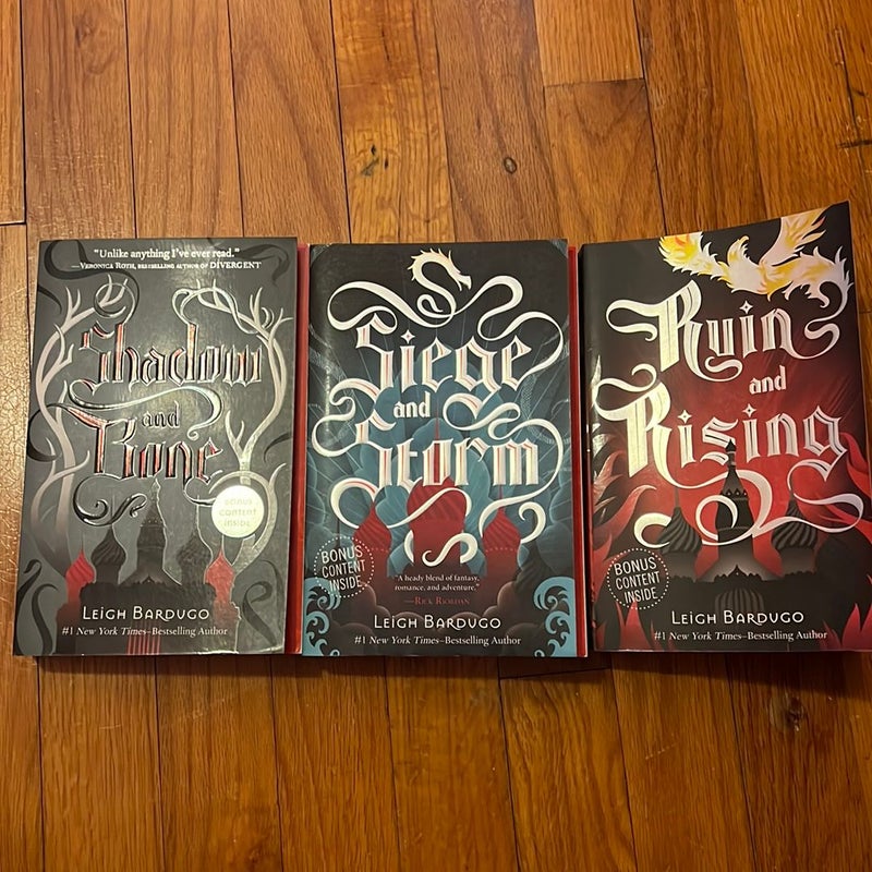 Shadow and Bone (Grishaverse trilogy) books 1-3 BUNDLE W/ MAP