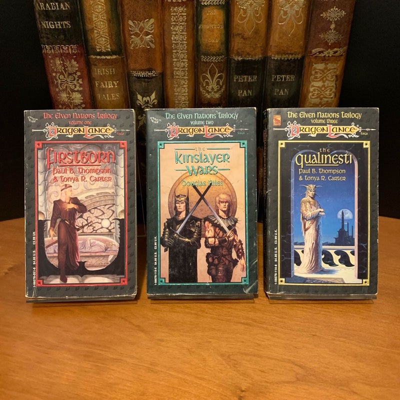 Vintage 1991 First Edition DragonLance: Complete Elven Nations Trilogy Set: Firstborn, The Kinslayer Wars, The Qualinesti