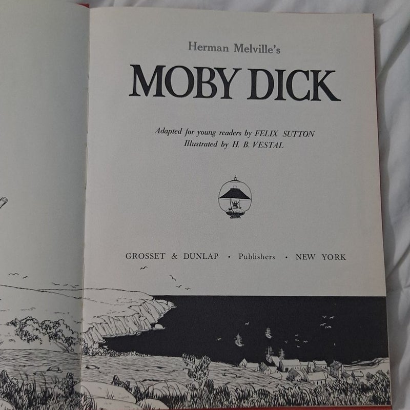 Moby Dick Herman Melville young readers hardcover vintage 1956 Good Condition 