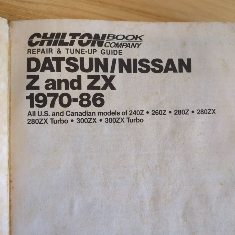 Car Owners Datsun Nissan Chilton Book Company Repair snd and Tune Up Guide