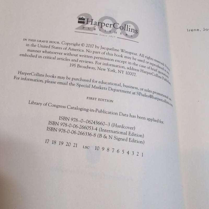 In This Grave Hour (1st edition)