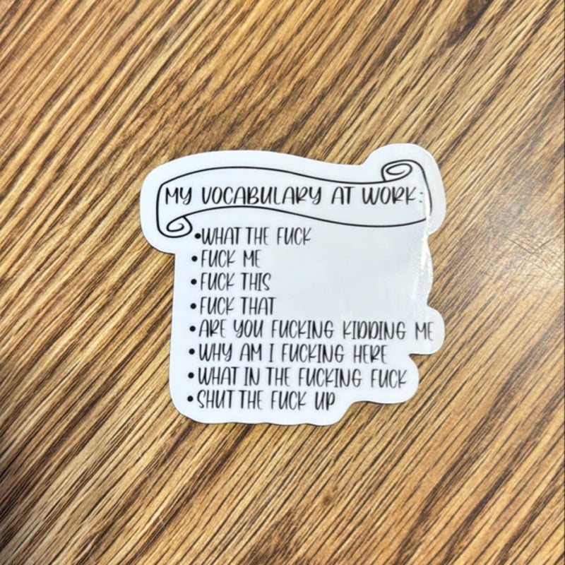 Vocabulary at work sticker