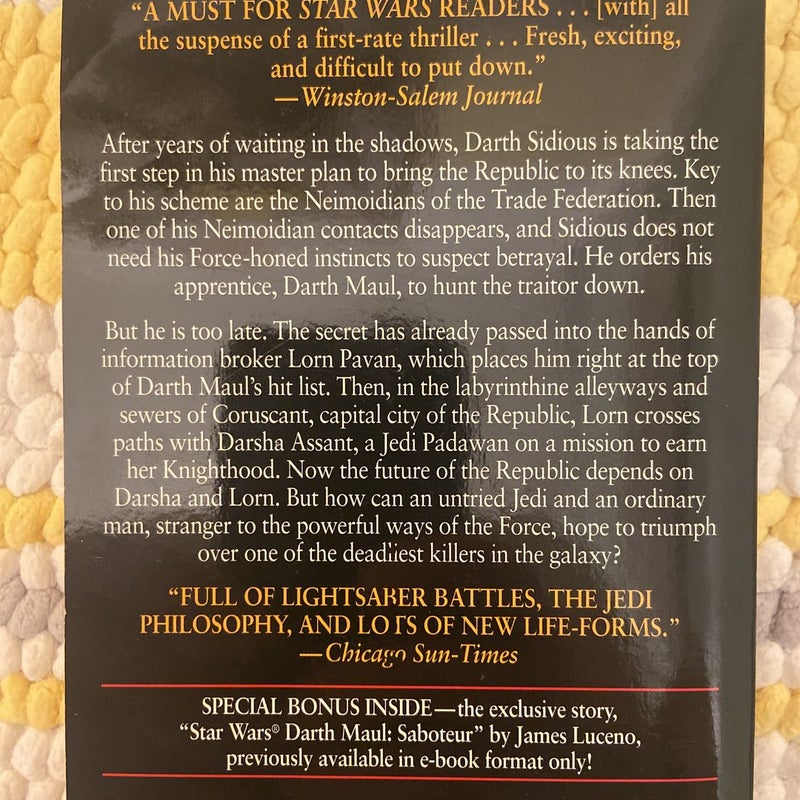 Star Wars Darth Maul: Shadow Hunter (First Paperback Edition First Printing)