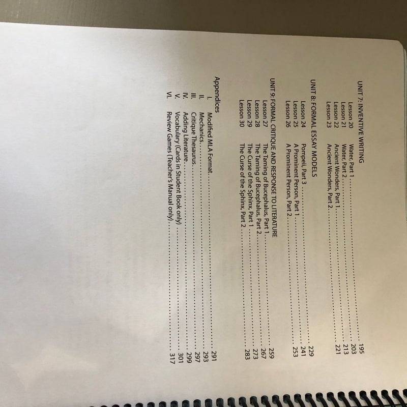Ancient History-Based Writing Lessons [Teacher's Manual] (Sixth Edition)
