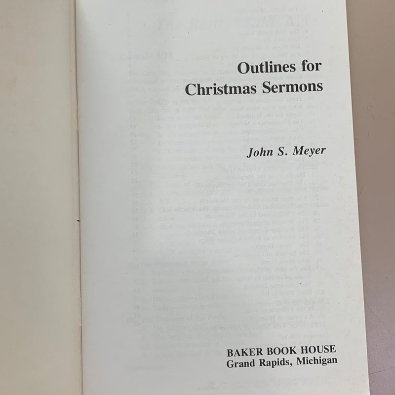 Outlines for Christmas Sermons