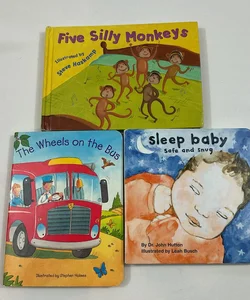 The Wheels on the Bus, Sleep Baby,5 Silly Monkeys 
