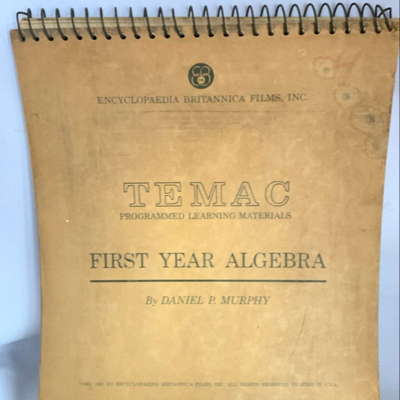 TEMAC Programmed Learning  Materials: Algebra (Spiral) 