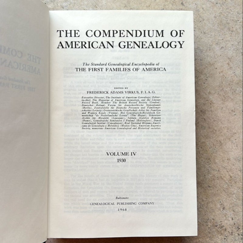 The Compendium of American Geneaology Vol IV (1968)