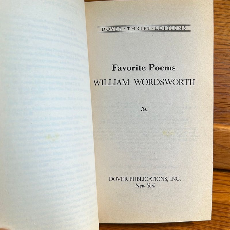 William Wordsworth Favorite Poems (vintage)