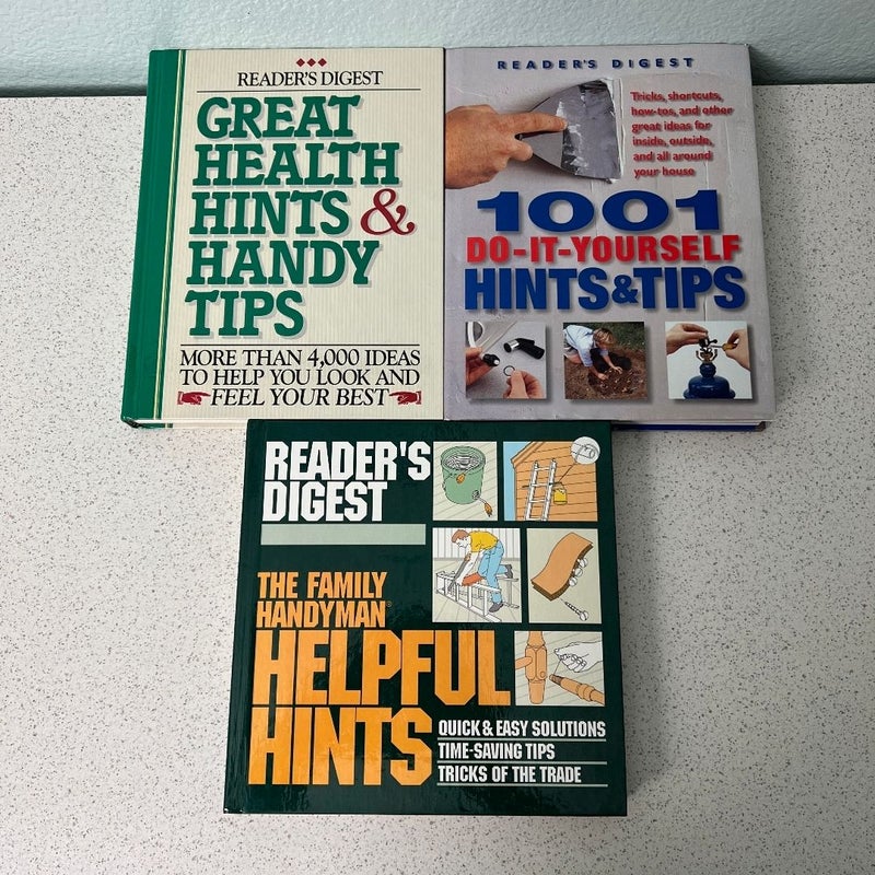 Lot of 3 Reader's Digest Family Handyman Handy Tips Hints Repairs Hardback Books