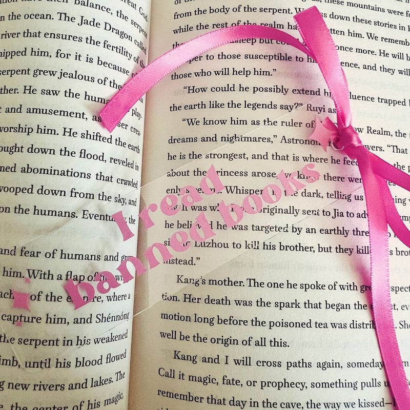 I read banned books pink bookmark 