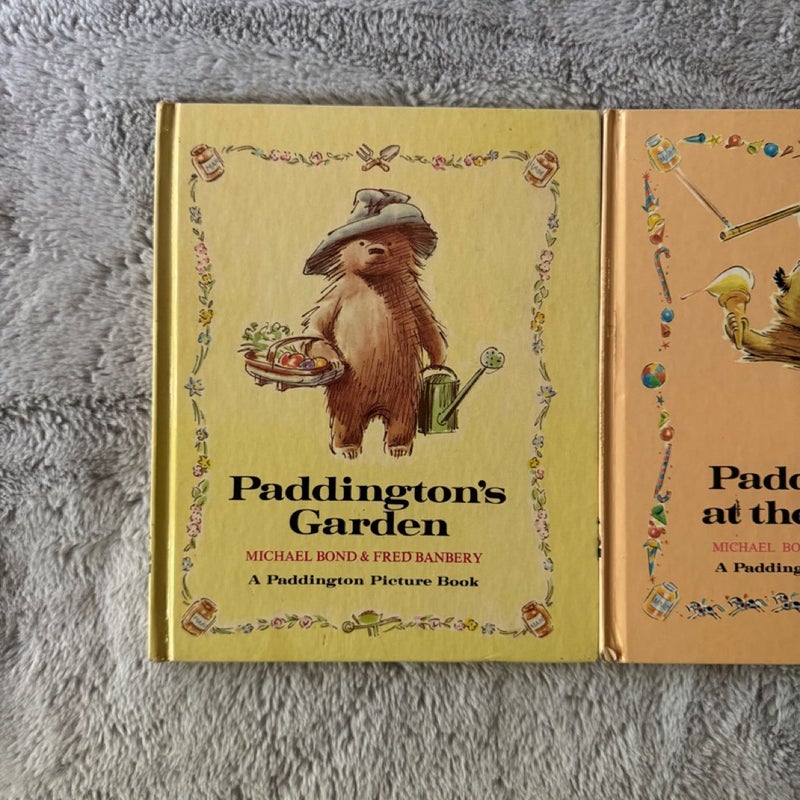 VINTAGE Paddington’s Garden & Paddington At The Circus (Set of 2) • 1st American Editions