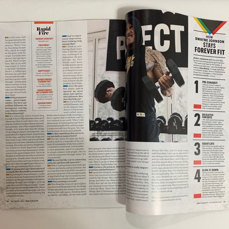 Men’s Health The Rock at 50 December 2022 Magazine