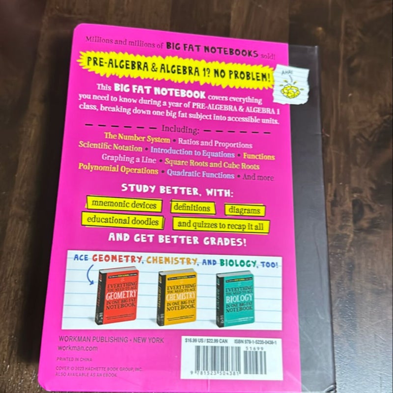 Everything You Need to Ace Pre-Algebra and Algebra I in One Big Fat Notebook