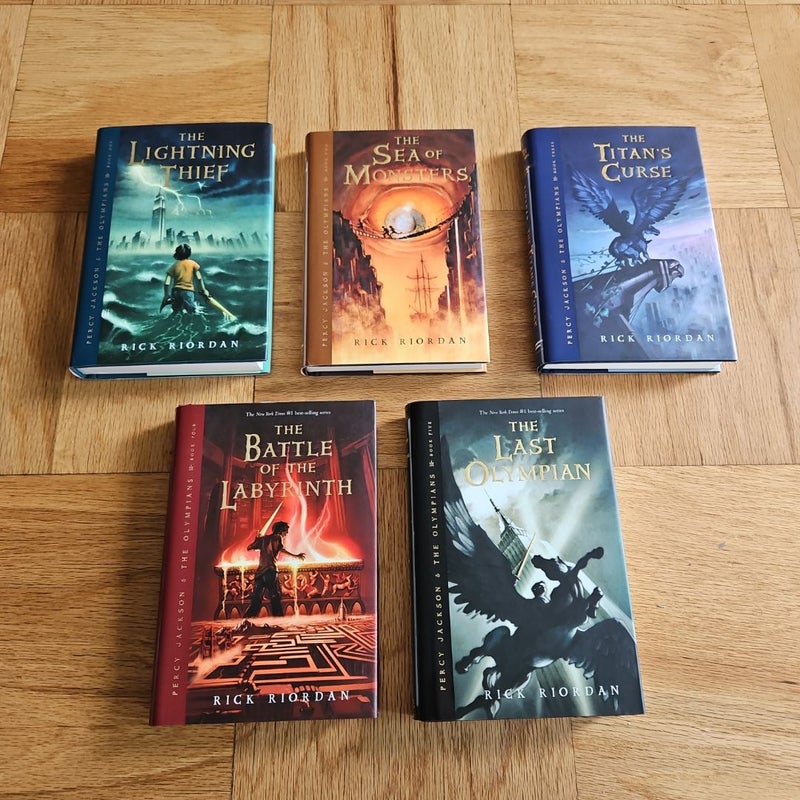 FIRST EDITION FULL SET Percy Jackson and the Olympians Hardcovers by Rick Riordan
