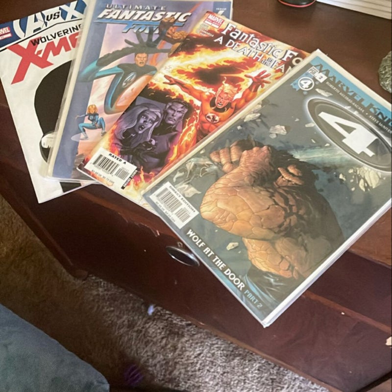 3 Fantastic four comics and 1 X-Men 