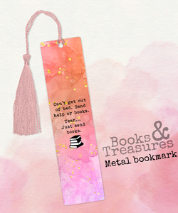 Send Help or Books Metal Bookmark Handmade 