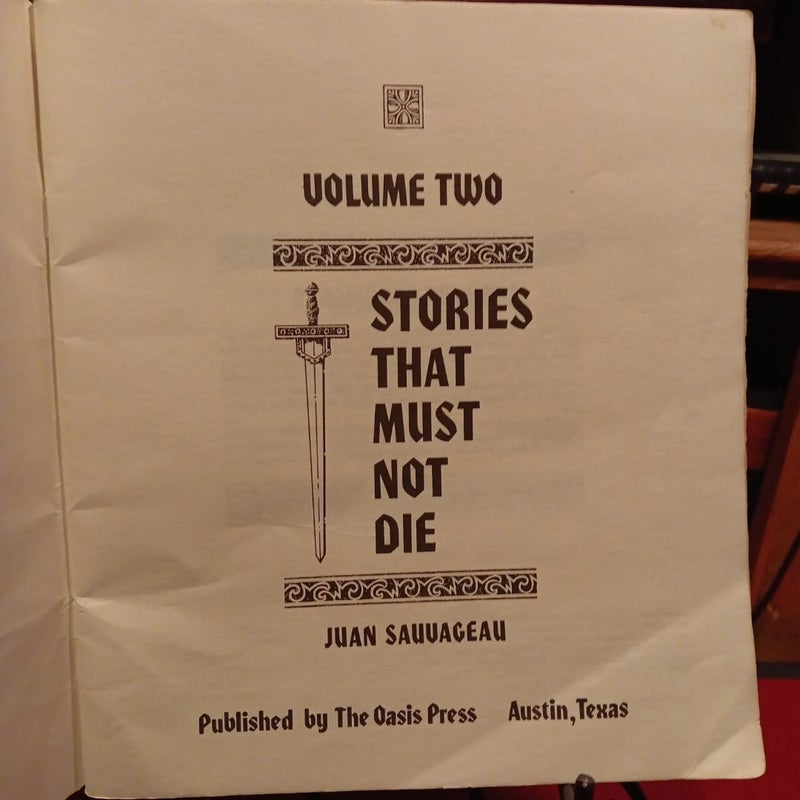 Stories That Must Not Die Rare 1st ed., 2nd printing 1977