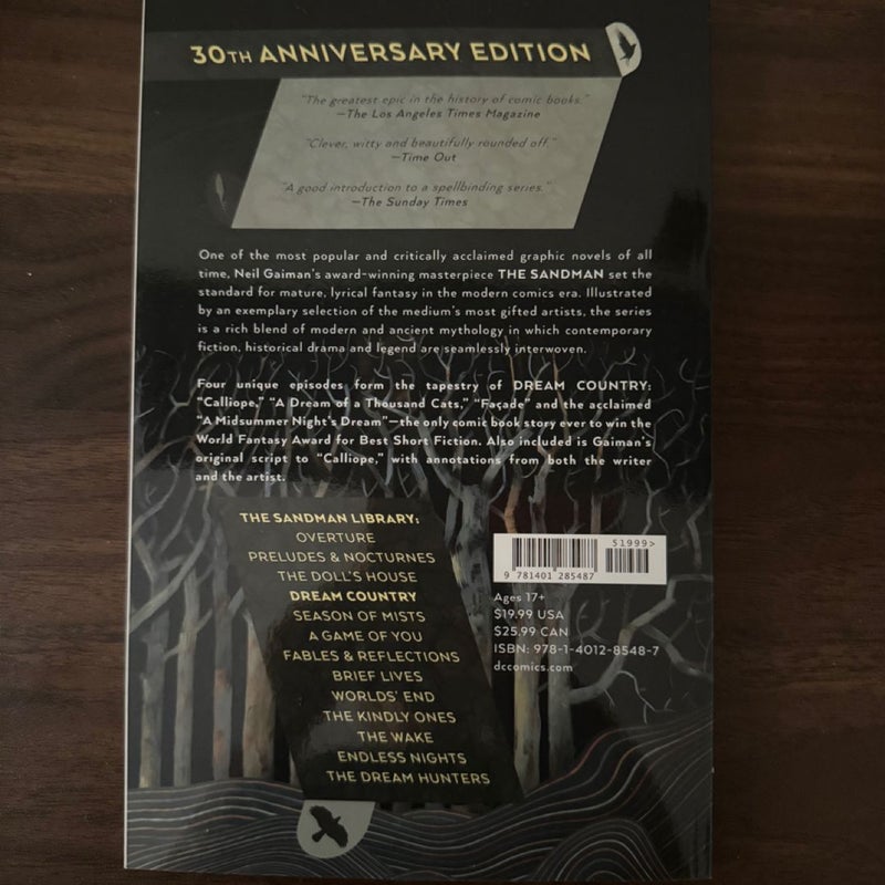 The Sandman Vol. 3: Dream Country 30th Anniversary Edition