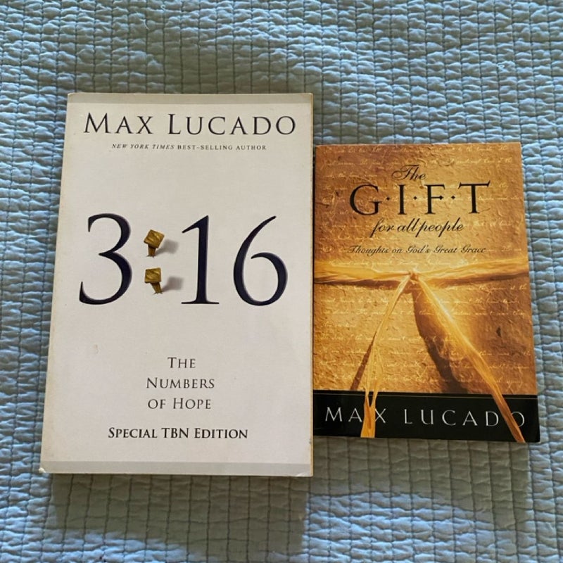 2 Max Lucado Paperback Books The Gift & 3:16