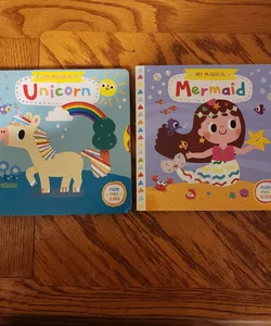 My Magical Mermaid and My Magical Unicorn - Push Pull Slide Book