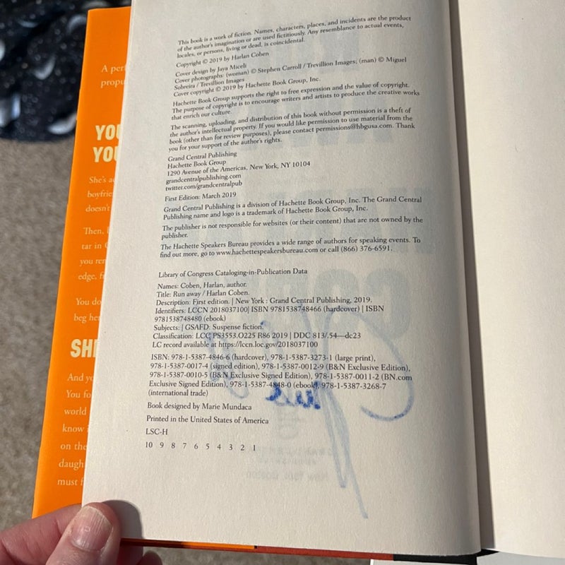 Run Away - signed by the author