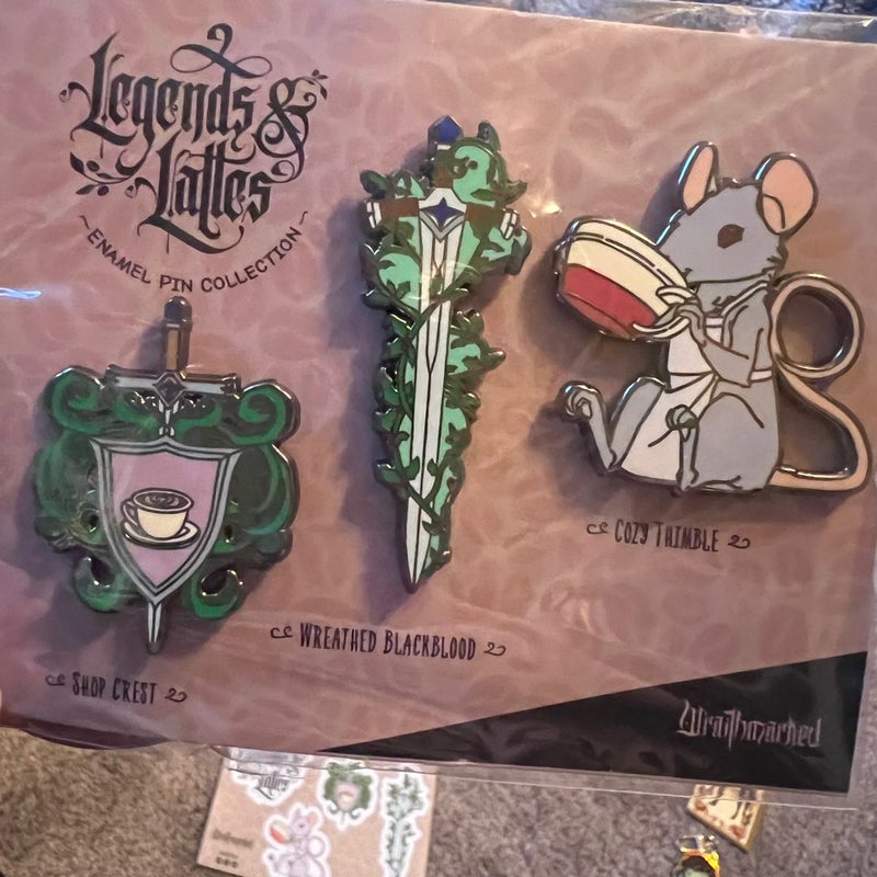 Legends & Lattes: Limited Edition Pin Collection & Bookmark by