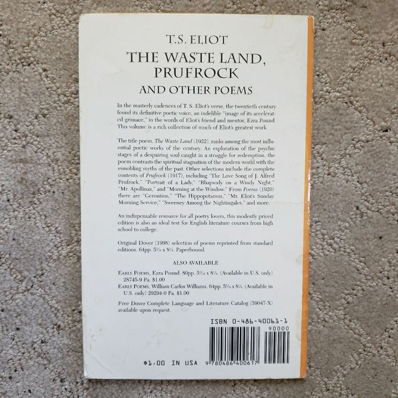 The Waste Land, Prufrock and Other Poems (Dover Thrift Edition, 1998)