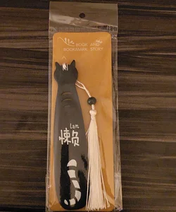 Wooden Cat Bookmark (Black)