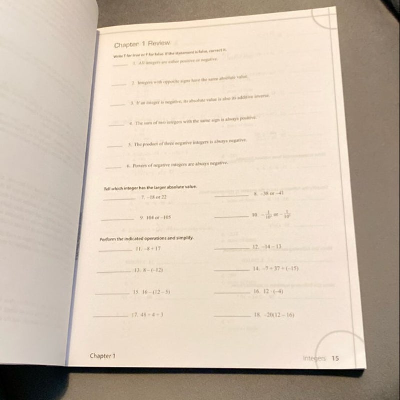 Pre Algebra Grade 8 Student Activities Manual 2nd Edition
