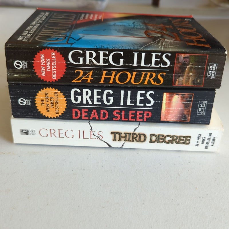 Greg Iles paperbacks X 3: Dead Sleep, 24 Hours, Third Degree 