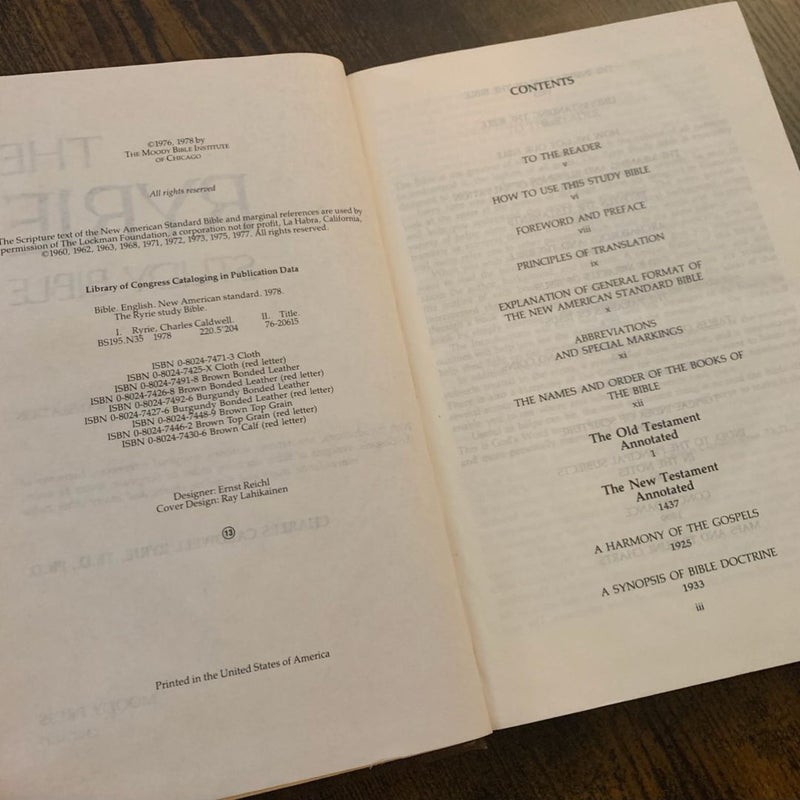 The Ryrie Study Bible - 1978