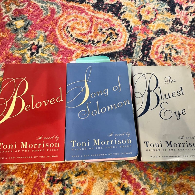 Beloved, The Bluest Eye, Song Of Solomon By Toni Morrison - Lot of 3 Pb Books