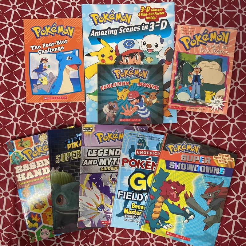 Lot of 9 Pokemon Books, Handbooks, Guidebooks, Super Showdowns, Field Guides, Manuals and 3-D