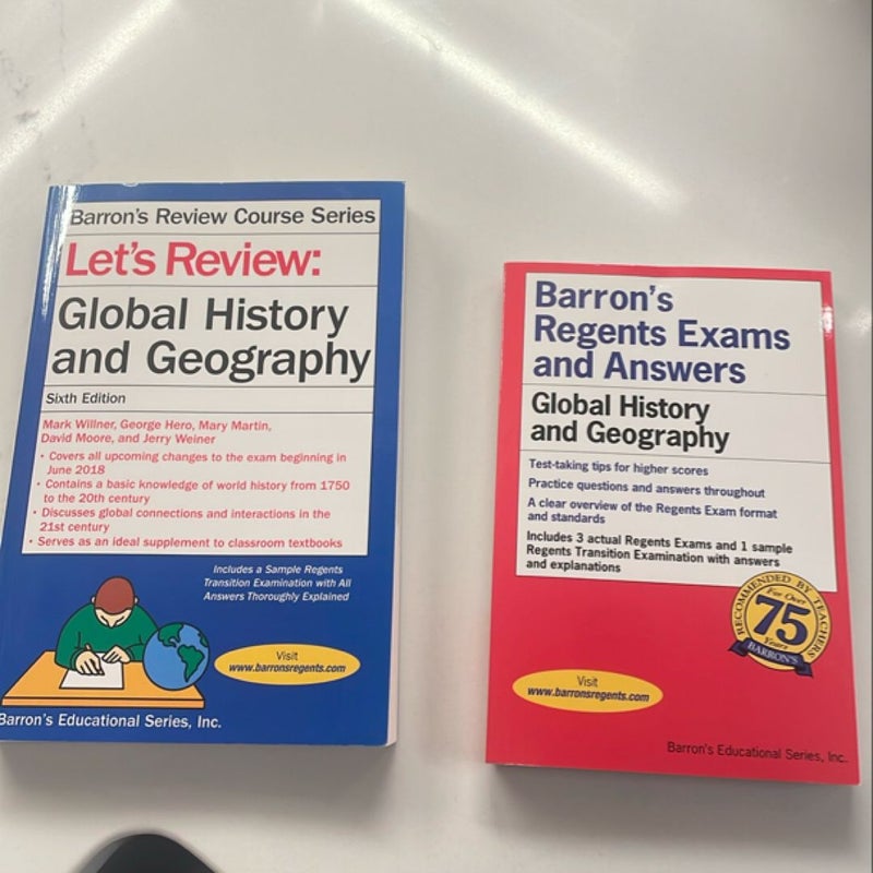 Let's Review: Global History and Geography and Barrons regents exams and answers 