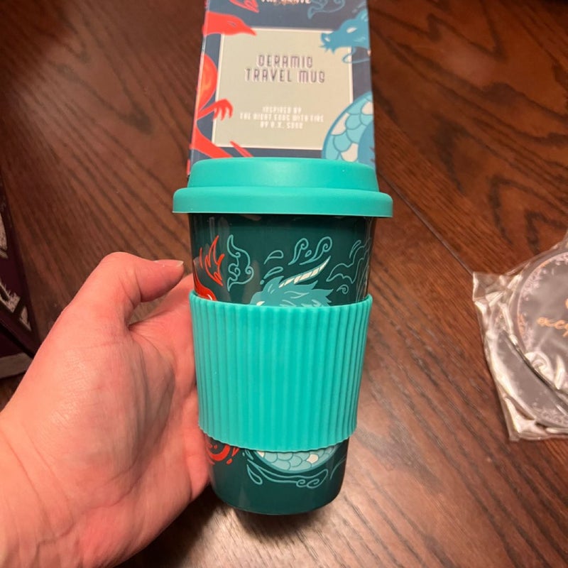 The night ends with fire travel mug
