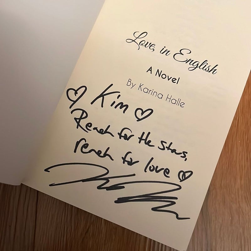 Love, in English - Signed and personalized to Kim
