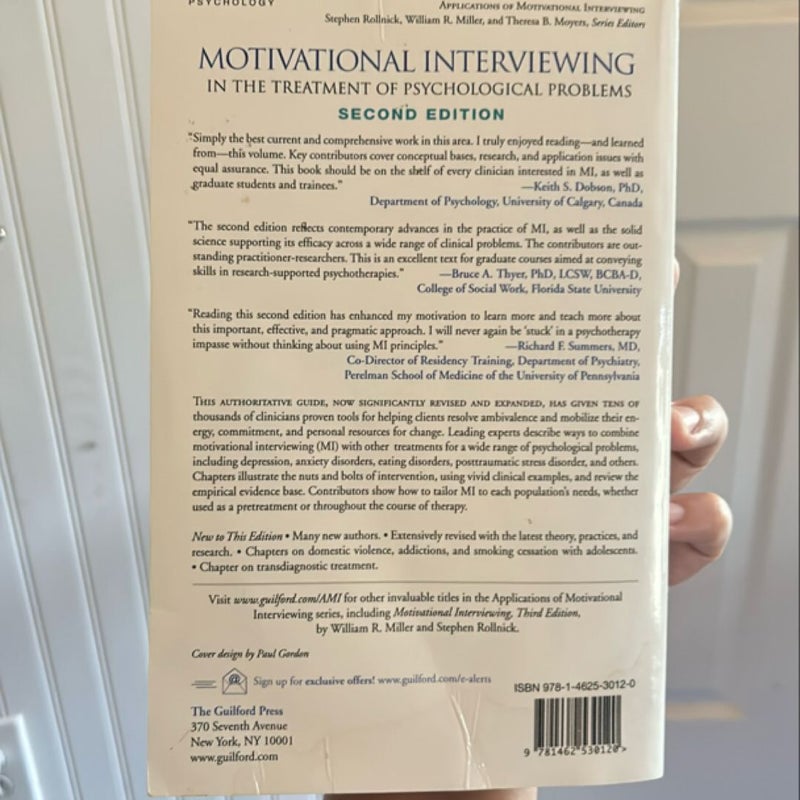 Motivational Interviewing in the Treatment of Psychological Problems