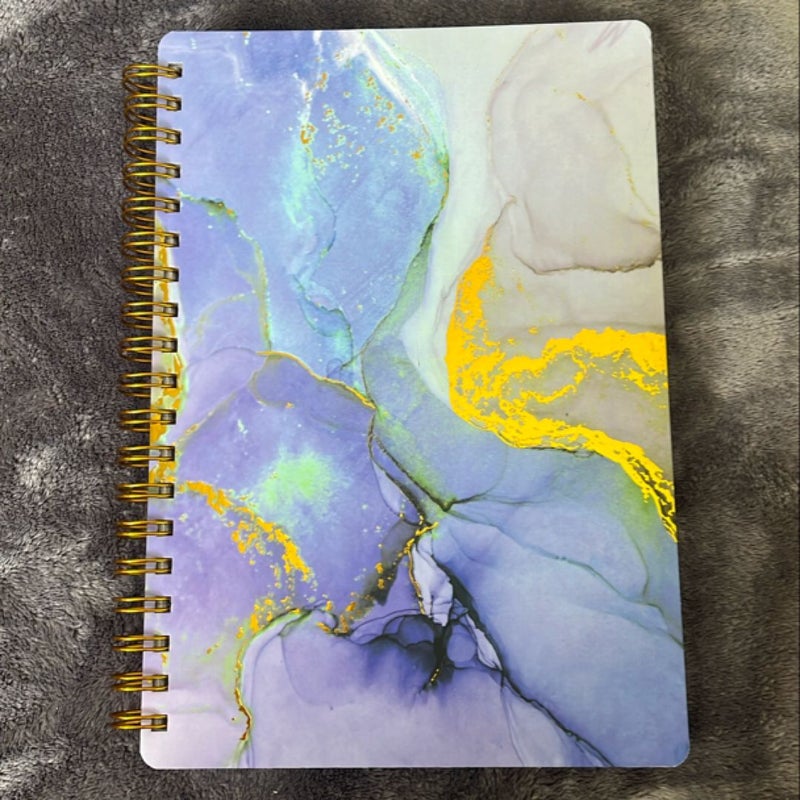 Purple & Gold Marbled Notebook