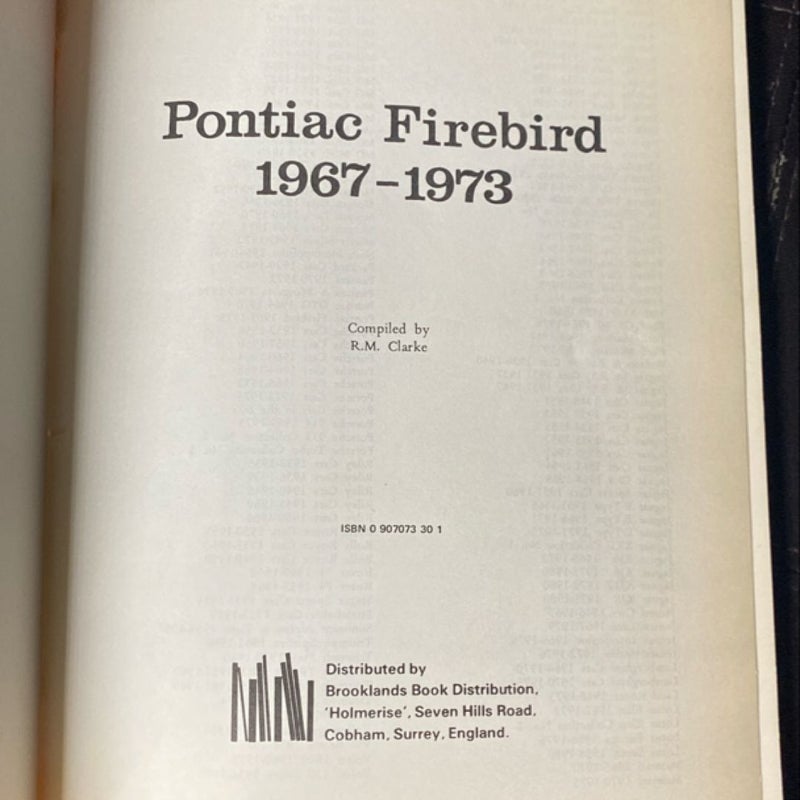 Pontiac Firebird, 1967 to 1973