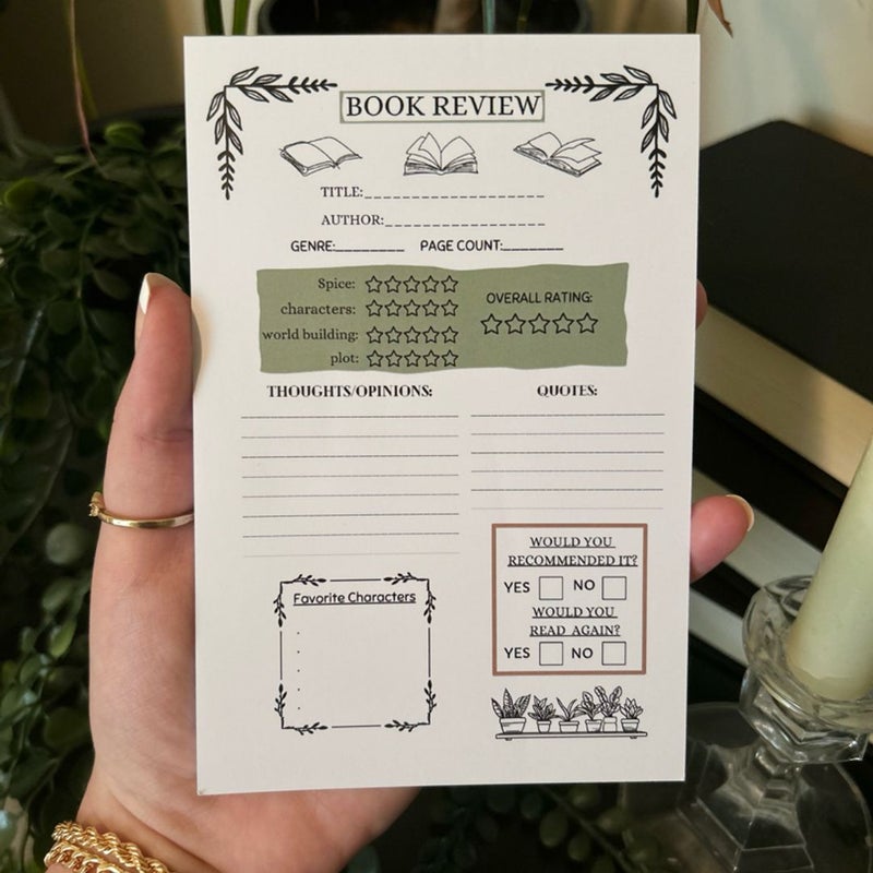 Book review pad (misprint) 