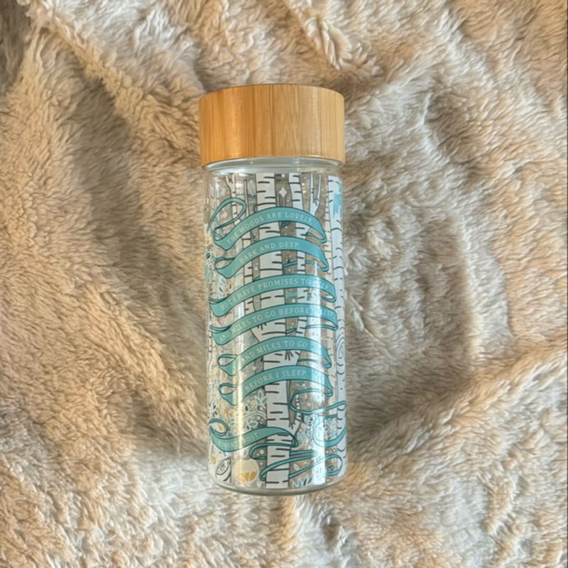 Robert Frost glass water bottle (Illumicrate exclusive)